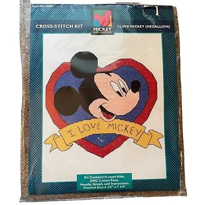 Mickey Unlimited I Love Mickey Mouse Disney Cross Stitch Kit 6.5” X 7.25” • $9.99