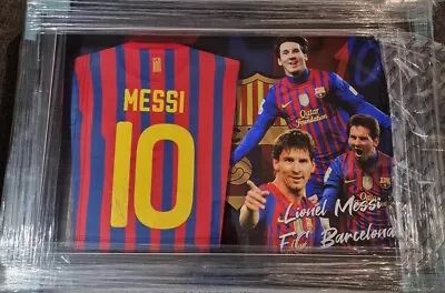 Framed Lionel Messi Signed Barcelona Shirt *AFTAL COA* Argentina • £999