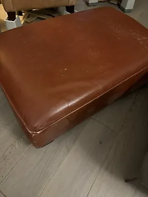 Brown G-plan Leather Footstool Used • £40