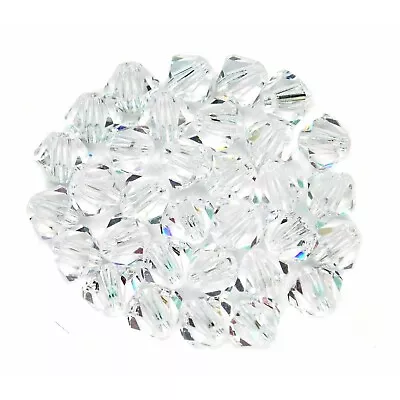 30 Preciosa Crystal Beads - 4mm Bicone - Crystal AB - S0023 • £3.99