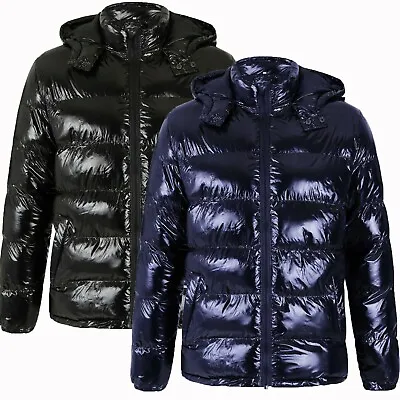 £22.99 • Buy Childrens Boys Padded Puffer Quilted Hooded Winter Shiny Coat School Warm Jacket