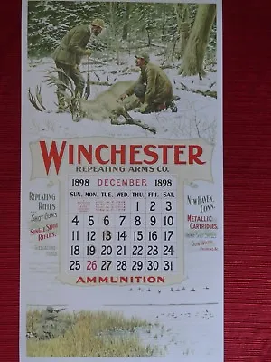 Winchester Firearms Advertising Poster A.B. Frost Hunting 1898 Calendar No Pad  • $7.50