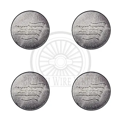 Dayton All Chrome Metal Wire Wheel Chip Emblems Size 2.25  Set Of 4 • $107.99