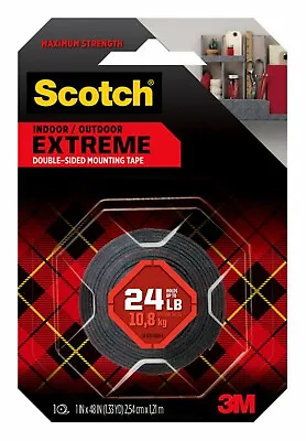 £15.41 • Buy 3M Scotch Extreme Double Sided Mounting Tape 1  X 48  Holds Up To 30lbs #414