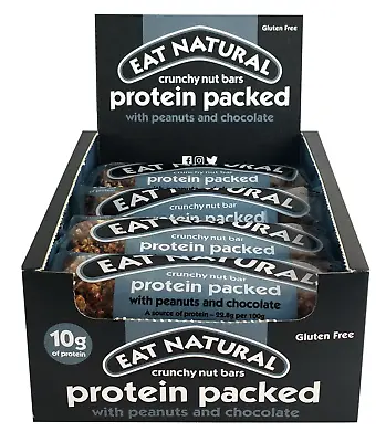 Eat Natural Bars Protein Packed Peanut And Chocolate 12 X 45g Fruit And Nut Bars • £13.99