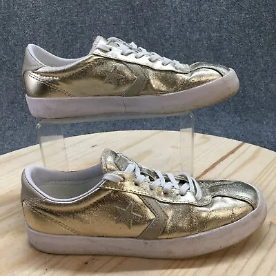 Converse Shoes Womens 7 Breakpoint Ox Sneakers Gold Round Toe Metallic 555948C • $39.99