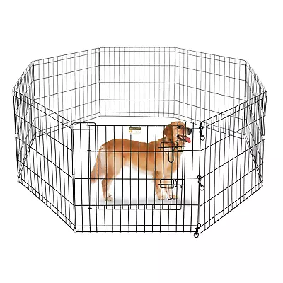 $47.39 • Buy Portable Folding Pet Playpen Dog Puppy Fences Gate Home Indoor Outdoor Fence NEW