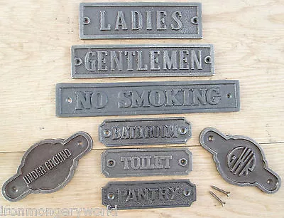 £7.99 • Buy Cast Iron Wall Door Signs Notice Plate Plaque-wc-kitchen-toilets-women-mens