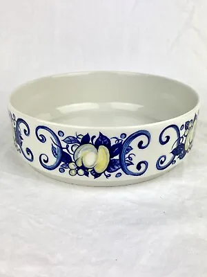 Villeroy And Boch Porcelain Cadiz Model Serving Bowl Luxembourg Blue Gold • $22.95