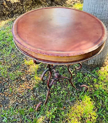 Art Nouveau Design Metal Garden Table- Vintage Garden Round Table • $480