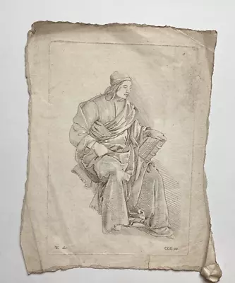 18th Century Antique Engraving  Figure Study Man With Book • £7.99