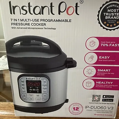 Instant Pot Pressure Cooker 7 In 1  * 6-Quart - IP-DUO60 V3 Multi Use. BRAND NEW • $69