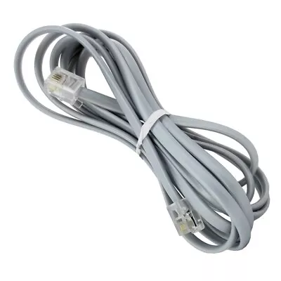 RJ11 Telephone Line Cord Cable 6P4C DSL Modem Fax Phone To Wall Gray 6 ½ Ft. • $2.95