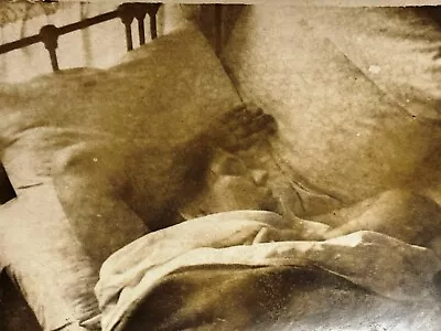 1950s Vintage Photo Sweet Dreams Pretty Young Woman Lying On Bed Snapshot • $12.50