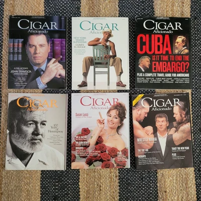 $6.95 • Buy CIGAR AFICIONADO 6  Issues 1999 Travolta El Duque Cuba Hemingway Lucci McMahon
