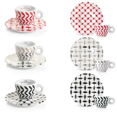 £137.99 • Buy Illy Mona Hatoum Cappuccino Cups - Set Of 6 Cups, Red And Black