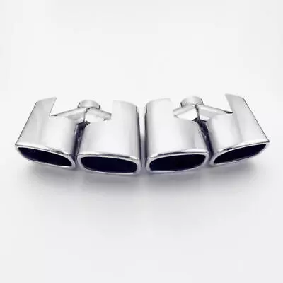 Quad Out Exhaust Tips Pair Mercedes Benz AMG Style Audi BMW VW Golf 2.16  Inlet • $360.76