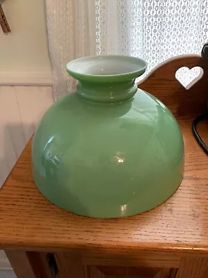 Vintage Moss Green Cased Glass Lamp Shade • $65