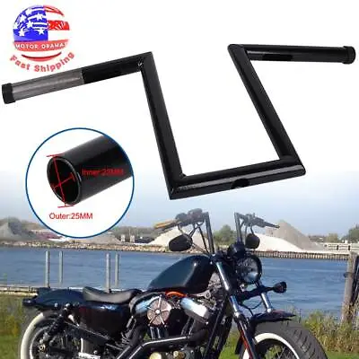 10-1/2  Rise 1'' Motorcycle Handlebars Z-Bar Drag Bars For Harley Chopper Bobber • $61.99