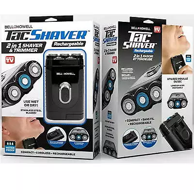 Tac Shaver Mustache And Beard Rotary Shaver With Pop Up Trimmer Rech • $18.05