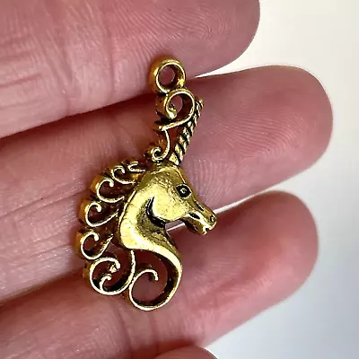 15 Stunning Gold-tone Unicorn Charms Jewellery Making Craft Mythical Fantasy • £6