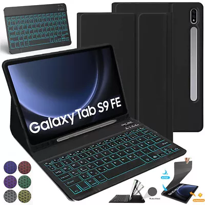 Backlit Keyboard Case Cover For Samsung Galaxy Tab A8 A9+ S9 FE/S9 S8 S7 S6 Lite • £19.99