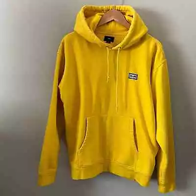 OBEY  Worldwide ANDRE THE GIANT Box Logo Hoodie Golden Yellow Size M • £19.46