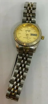 SHARP Watch Women Vintage Steel Gold Day Date Watch Jubilee Band 367136 Works  • $8.99