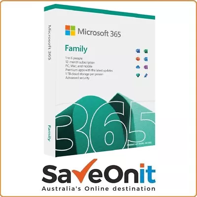 Microsoft 365 Family / Personal Office Email 1 Year License Key / Retail Box • $109