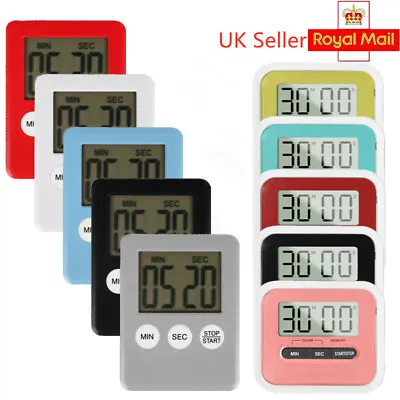 £3.55 • Buy Magnetic LCD Digital Kitchen Timer Count-Down Up Clock Cooking Loud Alarm UK