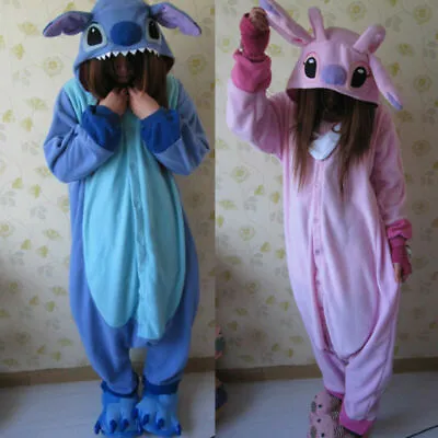 Christmas Adult Kigurumi Pajamas Animal Blue Stitch Angel Lilo Cosplay Costum Uk • £27.59