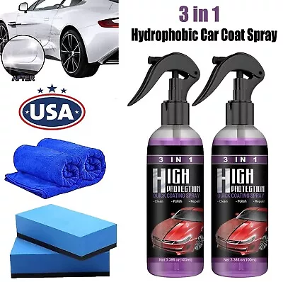 3 In 1 High Protection Quick Car Coat Ceramic Coating Spray Hydrophobic 300ML US • $12.95