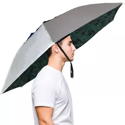 Fishing Umbrella Hats Gardening Folding Umbrella Hat Silver-camouflage • $14.10