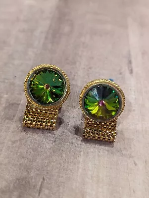 Vintage Goldtone Dante Rivoli Mesh Wrap Around Cufflinks • $14.95