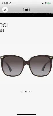 Gucci Sunglasses GG0022S Dark Brown Ladies  Only Worn Once 100% Authentic • £149