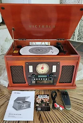 Victrola VTA-600B-OAK 8-in-1 Record Player Multimedia Center The Navigator NEW  • $97.95