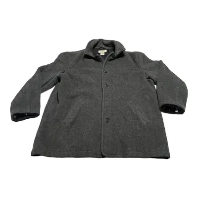 J. Crew Wool University Jacket Men’s Large Pea COAT Grey THINSULATE- DAMAGED • $24.38