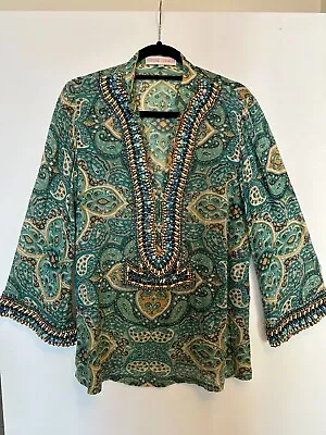 Monique Leshman Multicolored Top Size M Gorgeous Beading Pre-owned • $53