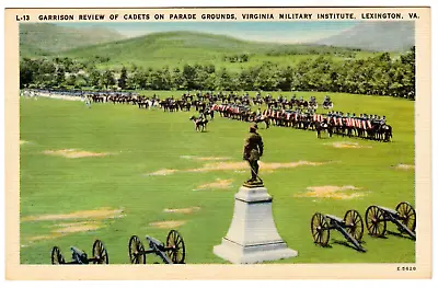 Postcard  Garrison Review Of Cadets Virginia Military Institute Lexington VA. • $2.49