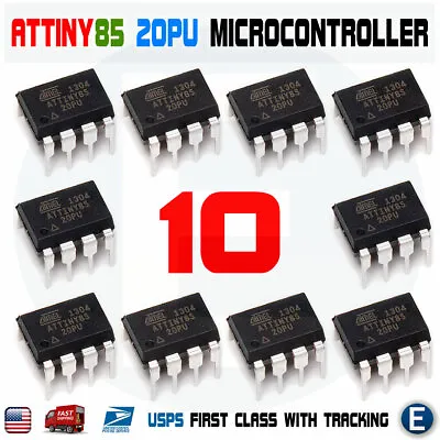 10PCS Atmel ATTINY85-20PU IC MCU 8BIT 8KB FLASH 8DIP ATTINY85 For Arduino • $30.41