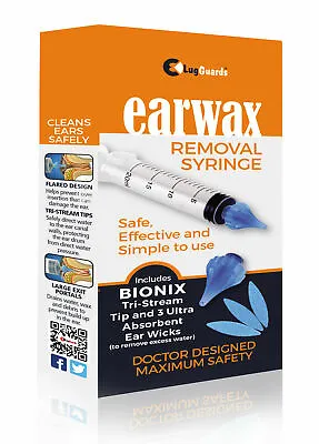 LugGuards BIONIX Ear Wax Removal Syringe Featuring 3 ULTRA Absorbant Wicks • £5.99