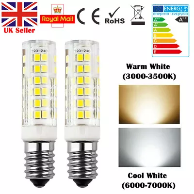 2 PCS E14 7W LED Light Bulb Lamp For Kitchen Range Hood Chimmey Fridge Cooker UK • £4.19