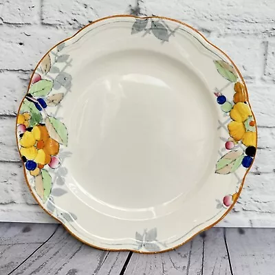 Losol Ware Spring Plate Keeling Co Burslam 1933 Flowers Yellow Blue Scalloped 9  • £10