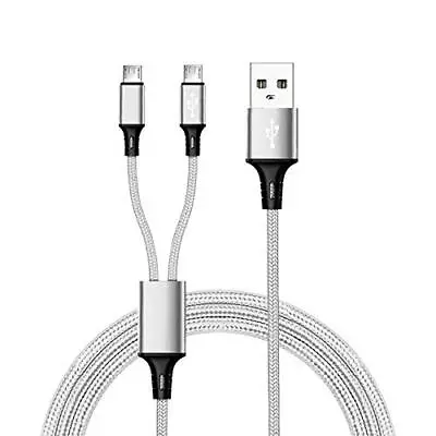 6ft Long Dual Microusb Splitter Charge Cable Power Up To Two 2 Micro Usb Devic • $11.55