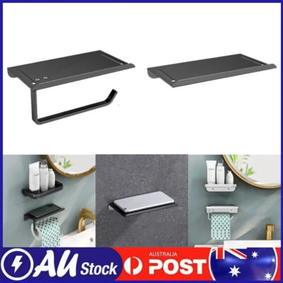$11.79 • Buy Punch-free Toilet Paper Roll Holder With Phone Shelf Wall Mounted Bathroom Tray