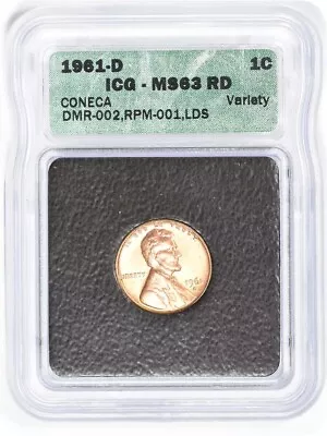 1961-D Lincoln Cent RPM MS63RD ICG • $29