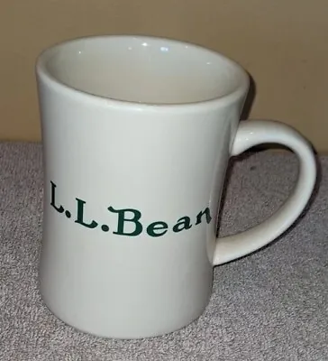 L.L. Bean Cream W/Green Letters Large Coffee Diner Style Mug/Cup 4.5  Tall • $14.99