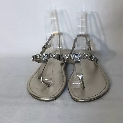 Disney Jeweled Mickey Flip-Flops 7/8 US Gold Sandals • $18