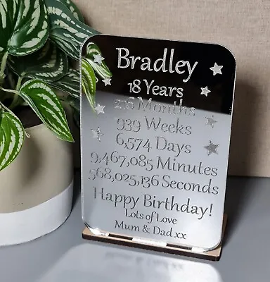 Personalised Birthday Gift 21st 18th 16th Tea Light Holder Gifts For Her Him • £12.49
