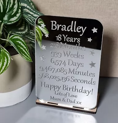 Personalised Birthday Gift 21st 18th 16th Tea Light Holder Gifts For Her Him • £6.95